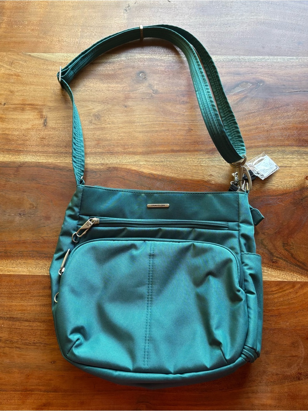 Travelon Teal Crossbody Bag - Lightweight Everyday travel secure crossbody Bag